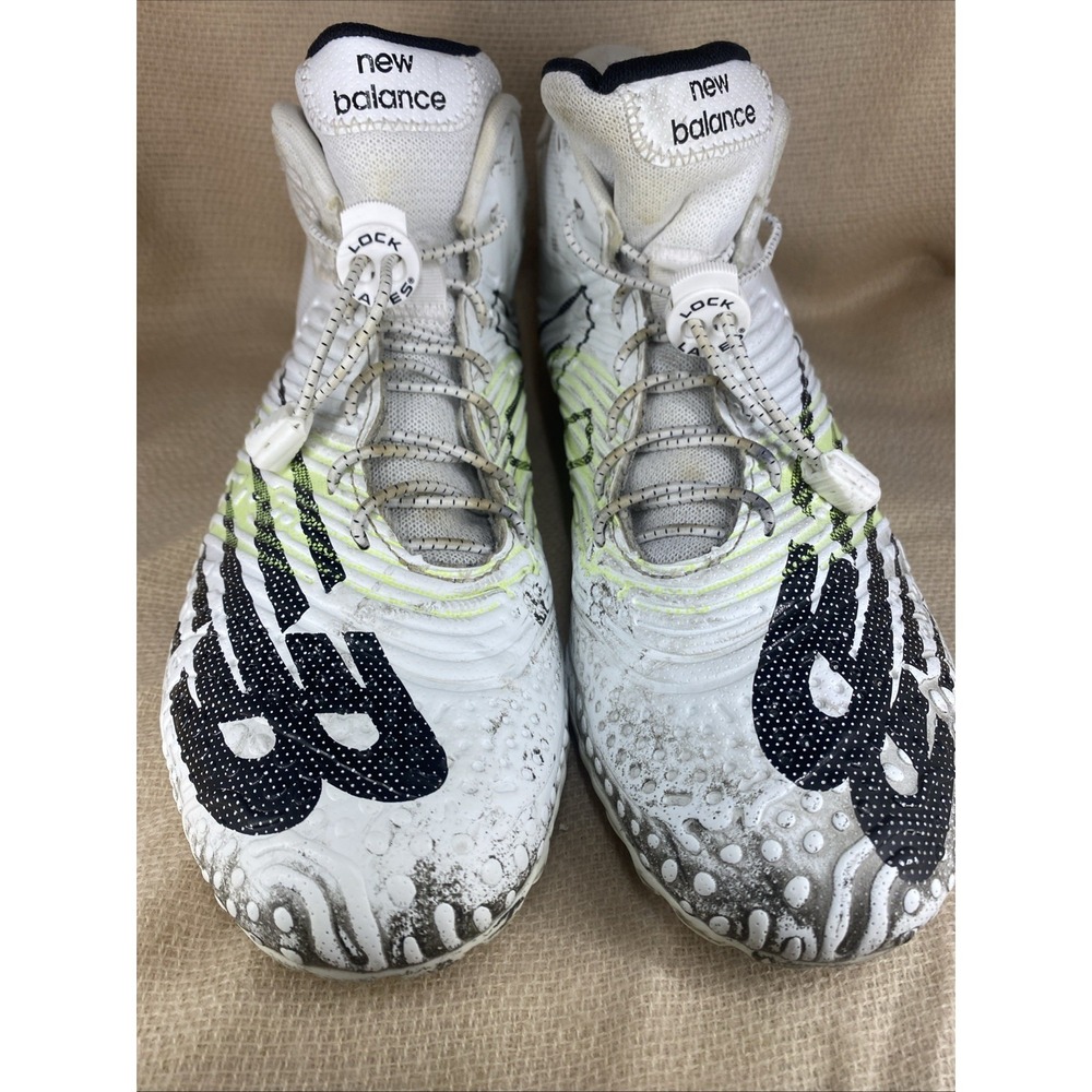 New Balance Men's‎ Rush MW3 Cleats White Black RUSHMW3 Size 10.5 Lock Laces